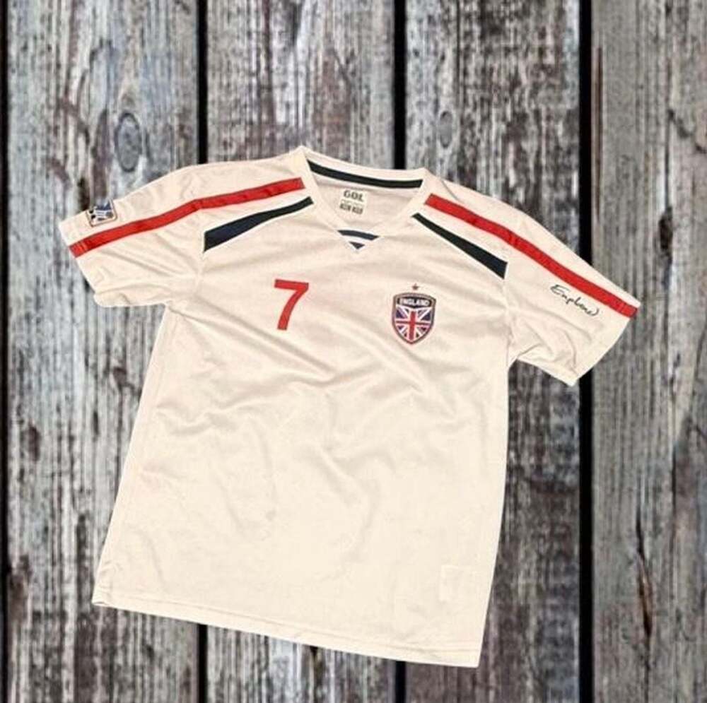 GOL England National Team #7 Beckham Soccer Jersey Youth Size Large